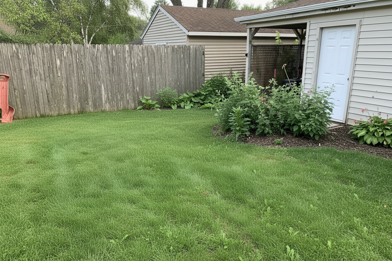 Pristine lawn with short smooth grass